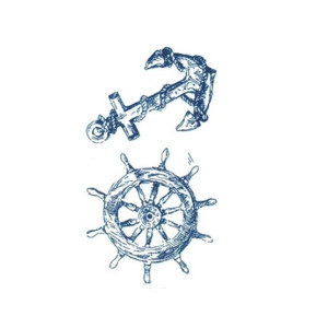 G-Mart Anchor Rudder Temporary Tattoo Sticker
