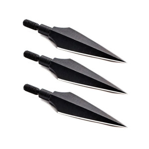 Silk Road Traders Carbon Steel Screw-In Hunting Broadheads For ID 6.2mm Shafts – 3 Pcs
