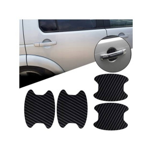 Ferozi Traders Car Door Fiber Handle Sticker Black Pack Of 4