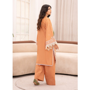 Ahlam Caramel N Lace Embroidered Lawn Suit 2-piece