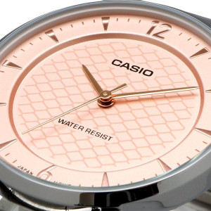 Casio Peach Dial Stainless Steel Watch For Women (LTP-VT04D-4A)