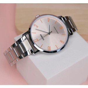 Casio Pink Dial Stainless Steel Watch For Women (LTP-VT01D-4B2)