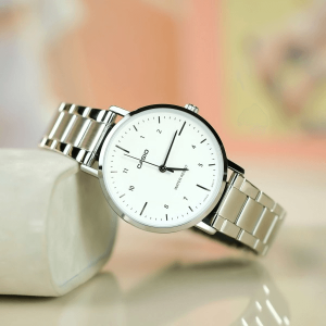 Casio White Dial Stainless Steel Watch For Women (LTP-VT03D-7B)