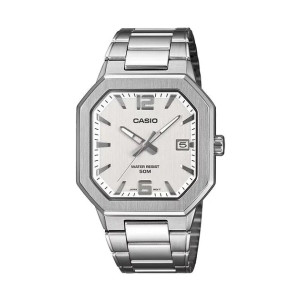 Casio White Textured Dial Stainless Steel Men's Watch (MTP-B195D-7A)