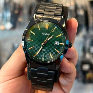 Casio Stainless Steel Textured Watch Green (MTP-VD03B-3A)
