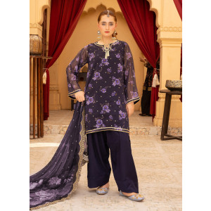 Ahlam Celestial Set Embroidered Printed Silk Suit 3-piece