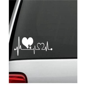 M.Mart Heartbeat Lifeline Car Sticker Black