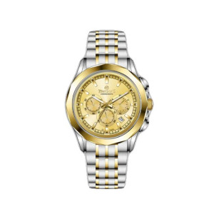 Timezone Chronograph Daystride Watch For Men Two Tone Gold (TZ-1325)