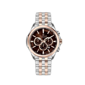 Timezone Chronograph Delta Verve Watch For Men Two Tone Rose Gold (TZ-1327)