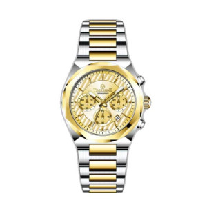 Timezone Chronograph Drift Watch For Men Two Tone Gold (TZ-1324)