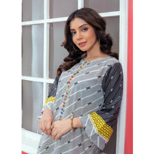 Ahlam Citron Geometry Printed Lawn Kurta Set 2-Piece