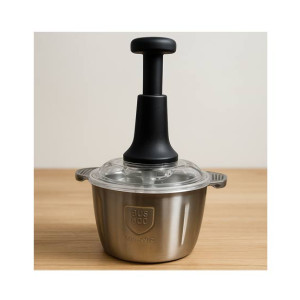 City Mart 4-Blade Manual Food Processor with Stainless Steel Bowl