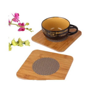 City Mart Bamboo Wooden Coaster Heat Pad