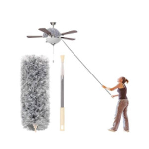 City Mart Microfiber Duster with Extension Pole Stainless Steel 30-100cm