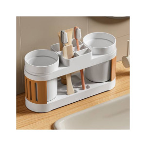 City Mart Toothbrush Holder with 2 Cups Set