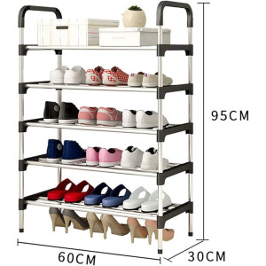 City Mart 5 Layer Stainless Steel Shoe Rack