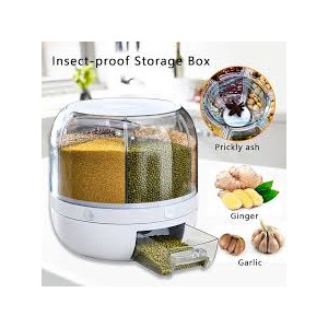 City Mart 5kg Revolving 6-in-1 Cereal Dispenser