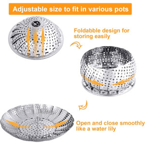 City Mart Collapsible Expandable Food Steamer Basket