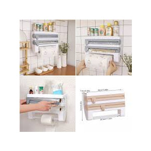 City Mart Paper Towel Napkin & Cling Wrap Kitchen Storage Organizer