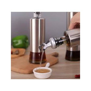 City Mart Steel Case Nozzle Glass Oil Bottle 300ml