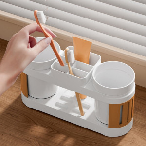 City Mart Toothbrush Holder with 2 Cups Set