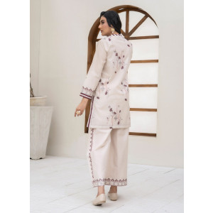 Ahlam Classic Beige Minimal Printed Lawn Kurta 1-piece