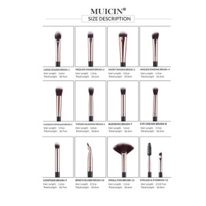 Muicin Complete Vegan Eye Brushes 12 Pieces