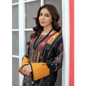 Ahlam Crimson Block-Print Printed Lawn Kurta Set 2-Piece