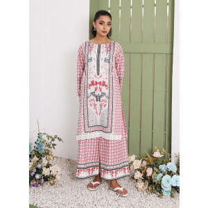 Ahlam Crimson Glow Printed Lawn Kurta 1-piece