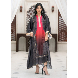 Ahlam Crimson Horizon Dream Printed Silk Suit 2-Piece