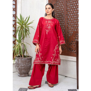 Ahlam Crimson Reverie Cotton Suit 2-Piece