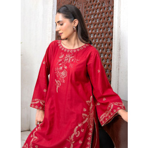 Ahlam Crimson Reverie Cotton Suit 2-Piece
