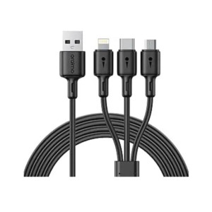 Oraimo 2.4A 3 in 1 Charging Cable Black (OCD-118MCL)