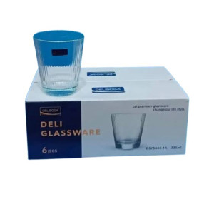 Ctiy Mart Crystal Clear Water Glass Set - Pack Of 6