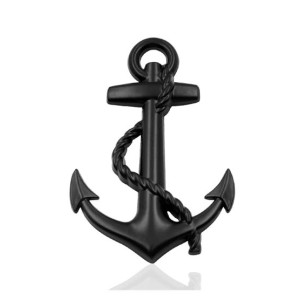 Ferozi Traders Anchor 3D Car Decoration Sticker Logo - Black