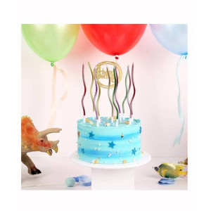 Curly Spiral Metallic Birthday Cake Candles - Pack of 6
