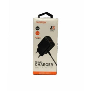 Faster 12W Travel Charger Black - (F-007)