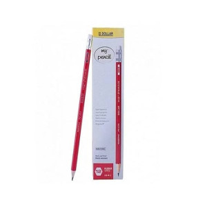 Dollar Lead Pencil With Eraser Tip Red - Pack Of 12