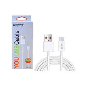 Faster 2.1A Type-C Fast Charging Data Cable White (FC-TP3)