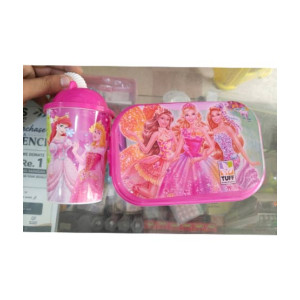 Asanduakn Plastic Lunch Box and Bottle For Kids - Pink