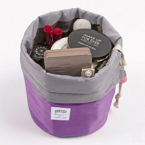 Iceland Cosmetic Bag Makeup Organizer Bucket For Travel Purple