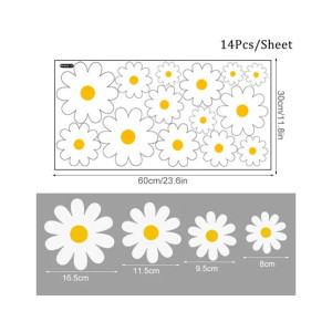 White Daisy Flower Wall Stickers For Home Decor
