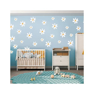 White Daisy Flower Wall Stickers For Home Decor