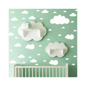 Cartoon Clouds Wall Stickers For Kids - 68pcs/set