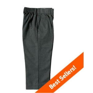 Muzamil Store 34 Inch Half Elastic Grey Pant for School Boys