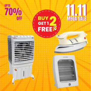 Electromax Air Cooler (EMAC-3500) With Free Dry Iron (EMDI-3550) and Quartz Heater (EMIH-1200)