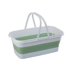 Premier Home Collapsible Laundry Basket Green/White