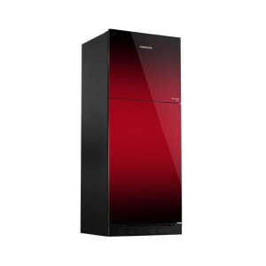 Kenwood Invertech Series Glass Door Freezer-On-Top Refrigerator 13 Cu.Ft Maroon (KRF-24457i-GD)
