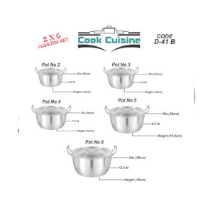 Domestic Metal Finish Cookware Cuisine Cooking Set - 10 Pcs (0083)