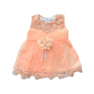 Komfy Fancy Baby Frock Peach (NBG033)